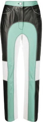 leather panel trousers