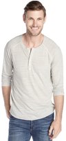 Thumbnail for your product : Howe grey slub cotton blend three quarter top stitching henley