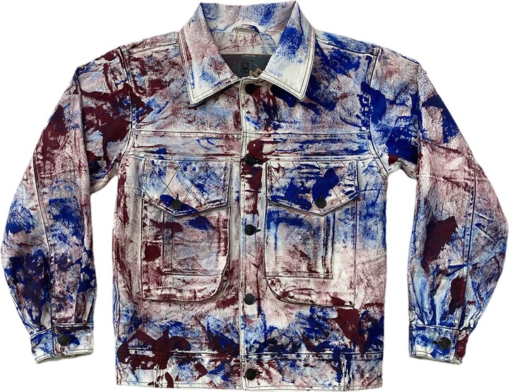 Zastastudio Blue Color Palette- Raw Denim Oversized Multicolor Jacket Three