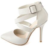 Thumbnail for your product : Charlotte Russe Crisscrossing Strappy Pointed Toe Pumps