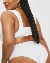 Thumbnail for your product : ASOS Curve ASOS DESIGN Curve mix and match knot crop bikini top in white