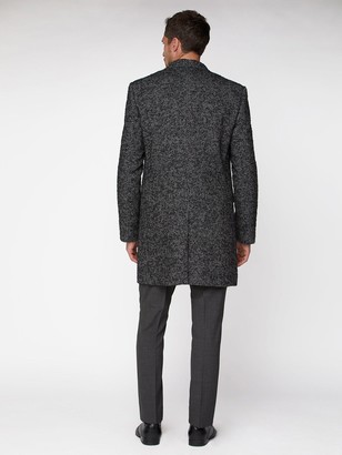 Jeff Banks Chunky Wool Herringbone Overcoat - Grey