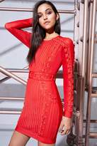 Thumbnail for your product : boohoo Premium Aria Lace Up Bandage Bodycon Dress
