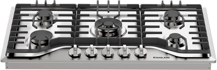GASLAND 36 in. NG/LPG Convertible Gas Cooktop in Stainless Steel with 5 Burner with Thermocouple Protection