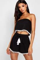 Thumbnail for your product : boohoo Pom Pom Trim Top and Short Co-ord