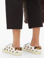 Thumbnail for your product : Saint Laurent California Calf-hair Trim Leather Trainers - Womens - White Multi