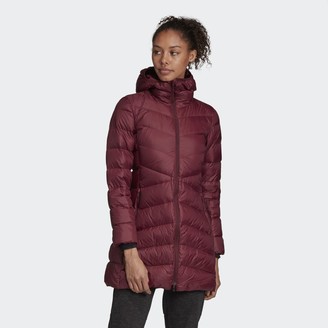 women's adidas outdoor hooded climawarm down jacket