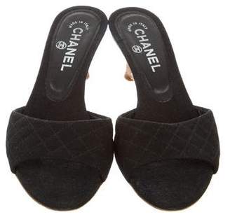 Chanel Quilted CC Wedges