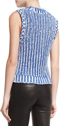 Alice + Olivia Tomi Two-Tone Chunky Knit Top