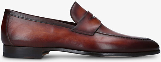 Magnanni Mens Tan Delos Leather Dress Loafers Eur 41 / 7 Uk Men