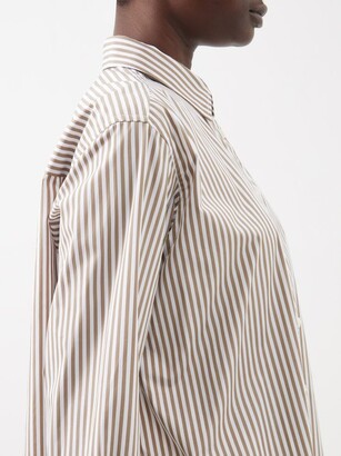 Totême Point-collar Striped Organic-cotton Poplin Shirt
