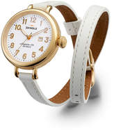Thumbnail for your product : Shinola 34mm Birdy Golden Double-Wrap Watch, White