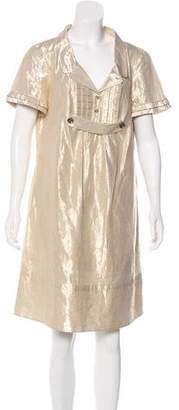 Burberry Metallic Ruffle-Trimmed Dress