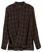 Thumbnail for your product : Blank NYC Women's Hot Cocoa Plaid Surplice Top