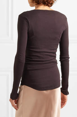 James Perse Ribbed Cotton-jersey Top - Purple