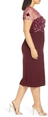JS Collections Sequin Bodice Crepe Cocktail Dress
