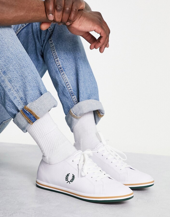 Fred Perry Kingston leather sneakers in white - ShopStyle