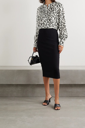 Jason Wu Collection Ruffled Leopard-print Stretch-crepe Blouse - White