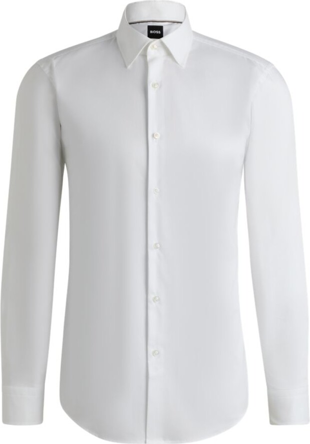 HUGO BOSS Slim-fit shirt in easy-iron cotton poplin