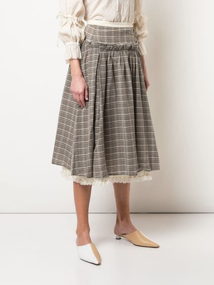 Renli Su plaid-print A-line skirt