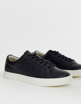 Jack and Jones faux leather sneaker in black - ShopStyle