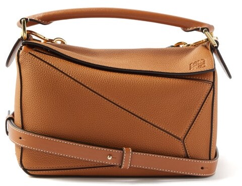 Loewe Puzzle Small Grained-leather Cross-body Bag - Tan - ShopStyle