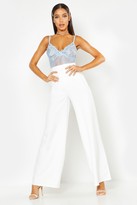 Thumbnail for your product : boohoo High Waisted Woven Wide Leg Trousers
