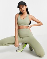 Thumbnail for your product : Tala medium support racer back sports bra in khaki exclusive to ASOS
