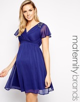 Thumbnail for your product : Thomas Laboratories Kate Maternity Dress With Embellished Shoulders