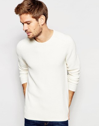 Selected Textured Knitted Crew Neck Sweater