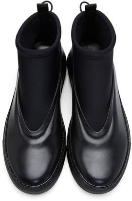 Marni Black Neoprene and Leather Sock Boots