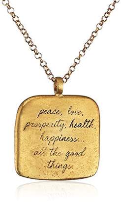 Dogeared Women's 14ct Gold Plated Maya Angelou 'I Encourage You To Live With Life' Cut-Out Starburst Necklace of Length 40.64cm - 45.64cm