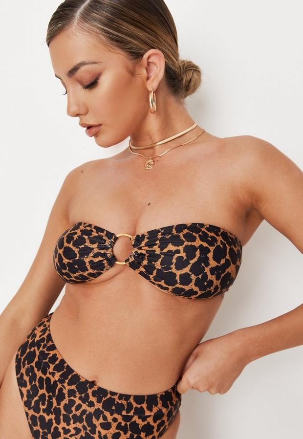 Leopard Bandeau Swimsuit | Shop the world's largest collection of fashion |  ShopStyle
