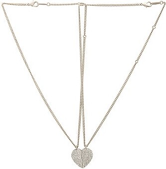 Balenciaga B Chain Thin Necklace, Silvertone