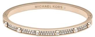 Michael Kors Rose Gold Tone Heritage Astor Hinge Pave Stud Bracelet
