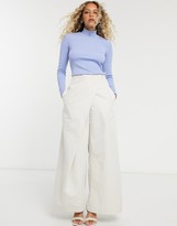 Thumbnail for your product : And other stories & fine rib roll neck jersey top in blue