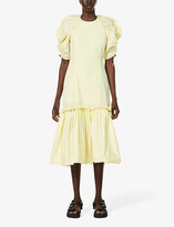 Thumbnail for your product : BROGGER Esther puff-sleeve recycled polyester midi dress