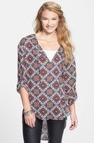 Thumbnail for your product : Living Doll Baroque Print Roll Sleeve Tunic (Juniors)