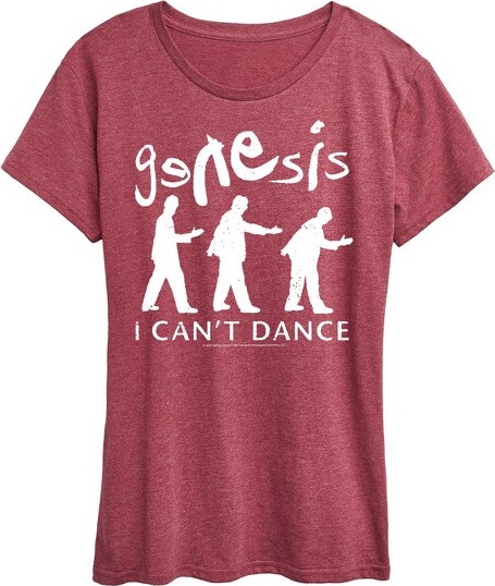 Genesis Women'sGenesisICan'tDanceSilhouettesShortSleeveGraphicT-Shirt-HeatherBurgundy-3X