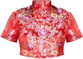 Thumbnail for your product : PrettyLittleThing Red Oriental High Neck Crop Top
