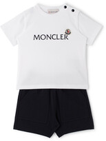 Thumbnail for your product : Moncler Enfant Baby White & Navy Logo T-Shirt & Shorts Set