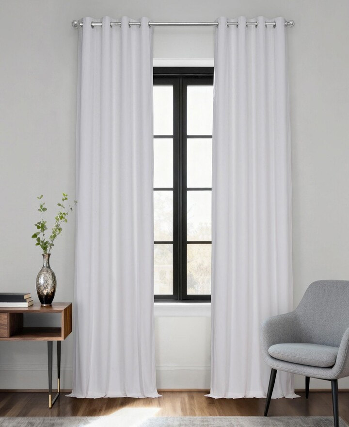 Half Price Drapes Primary White Grommet Signature Velvet Blackout Curtain