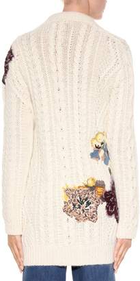 Valentino Embroidered wool and alpaca cardigan