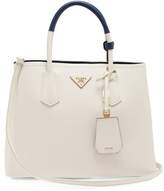 Thumbnail for your product : Prada Double Saffiano Leather Bag - Womens - White Navy