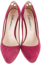 Thumbnail for your product : Brian Atwood Almond-Toe Suede Pumps