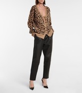 Thumbnail for your product : KHAITE Amelia leopard-print cashmere cardigan