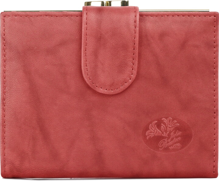 Julia Buxton Women’s Heiress Double Cardex Leather, Red
