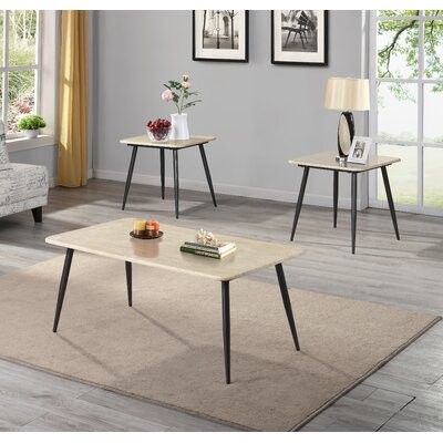 George Oliver Wood 3 Piece Coffee Table, Canaday 3 Piece Coffee Table Set