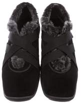 Thumbnail for your product : Stuart Weitzman Suede Shearling-Trimmed Sneakers