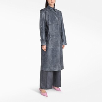 REMAIN Birger Christensen Grey leather Pirello trench coat
